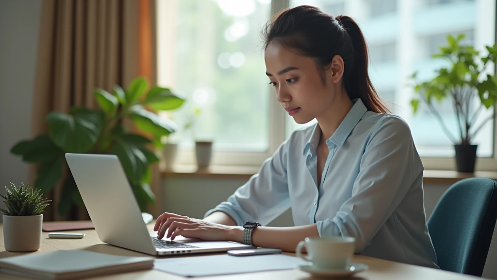 Freelancer working with structured time management at desk